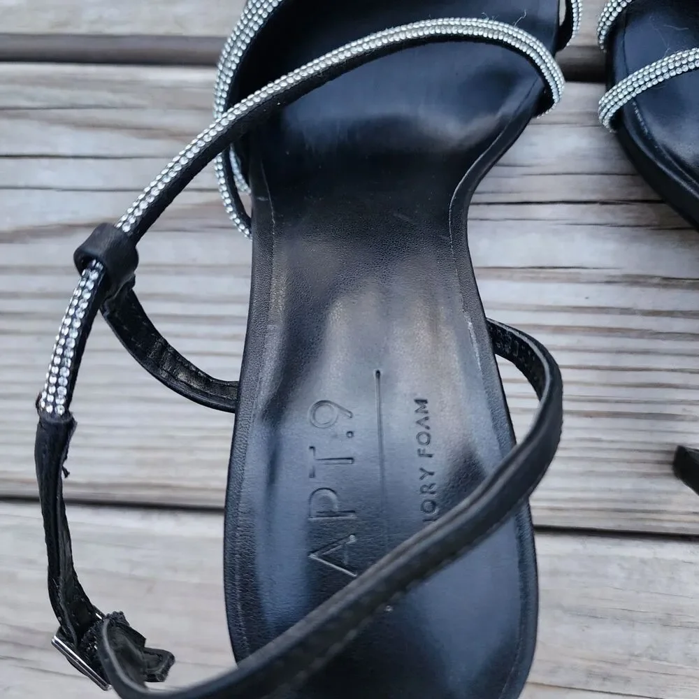 Apt 9 Tyraa Bling Pointed Women's Sz 8.5  Pumps Memory Foam Black Wedding Prom